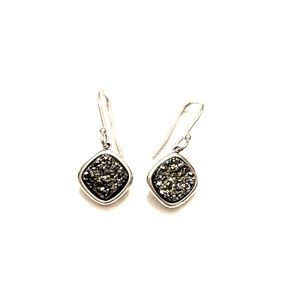 Druzy quartz drop earrings